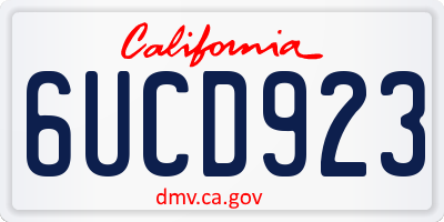 CA license plate 6UCD923