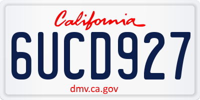 CA license plate 6UCD927