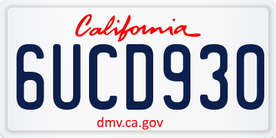 CA license plate 6UCD930