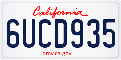 CA license plate 6UCD935