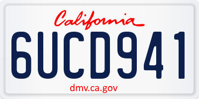 CA license plate 6UCD941