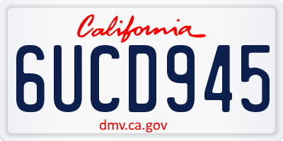 CA license plate 6UCD945