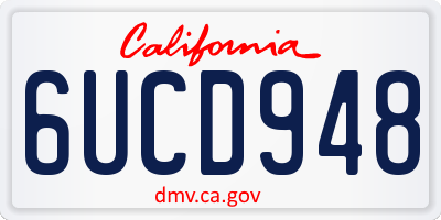 CA license plate 6UCD948