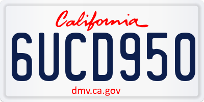 CA license plate 6UCD950