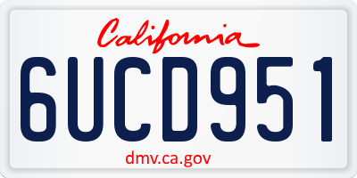 CA license plate 6UCD951