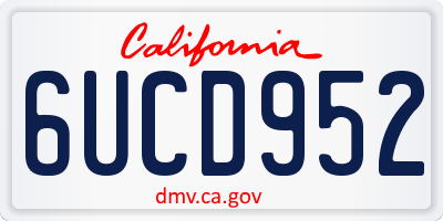 CA license plate 6UCD952