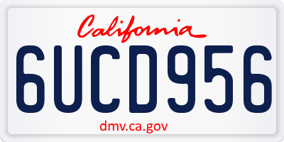 CA license plate 6UCD956