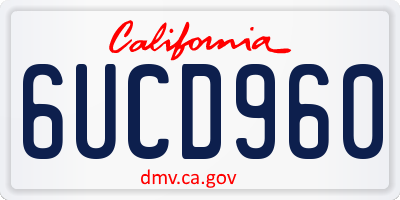 CA license plate 6UCD960