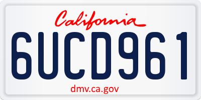 CA license plate 6UCD961