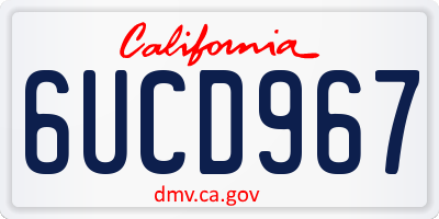 CA license plate 6UCD967