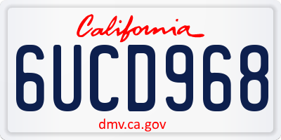 CA license plate 6UCD968