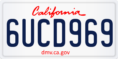 CA license plate 6UCD969