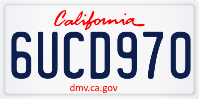 CA license plate 6UCD970