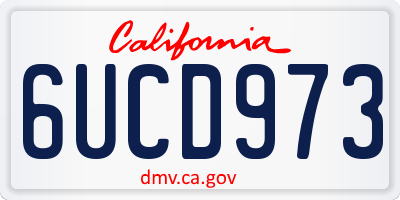 CA license plate 6UCD973