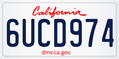 CA license plate 6UCD974