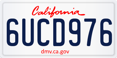 CA license plate 6UCD976