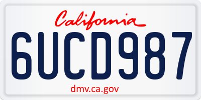 CA license plate 6UCD987