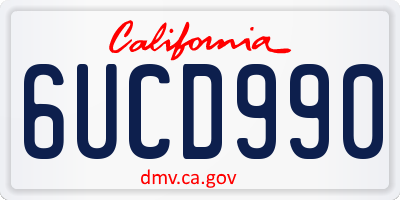 CA license plate 6UCD990