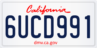 CA license plate 6UCD991