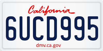 CA license plate 6UCD995