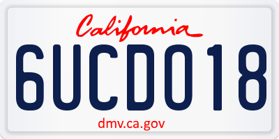 CA license plate 6UCDO18