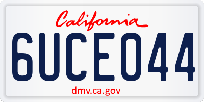 CA license plate 6UCE044