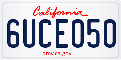 CA license plate 6UCE050
