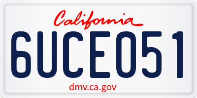 CA license plate 6UCE051