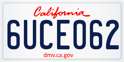 CA license plate 6UCE062