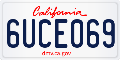 CA license plate 6UCE069