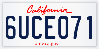 CA license plate 6UCE071