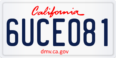 CA license plate 6UCE081