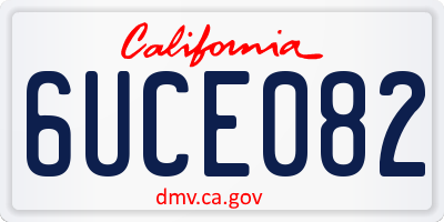 CA license plate 6UCE082