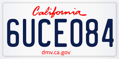 CA license plate 6UCE084