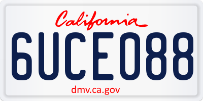 CA license plate 6UCE088