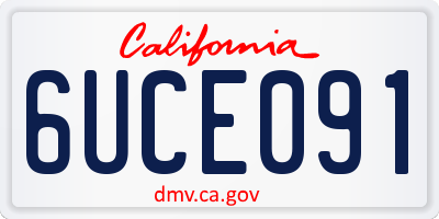 CA license plate 6UCE091
