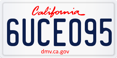CA license plate 6UCE095
