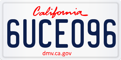 CA license plate 6UCE096
