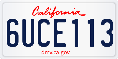 CA license plate 6UCE113