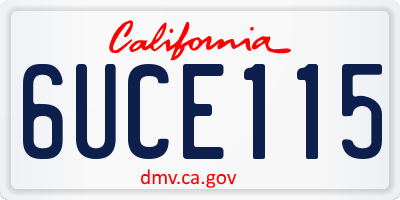 CA license plate 6UCE115