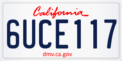 CA license plate 6UCE117