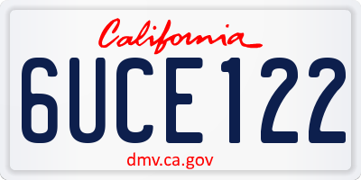 CA license plate 6UCE122