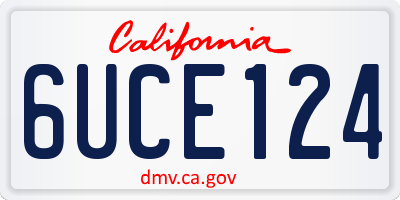CA license plate 6UCE124