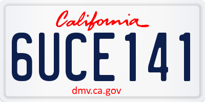 CA license plate 6UCE141