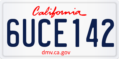CA license plate 6UCE142