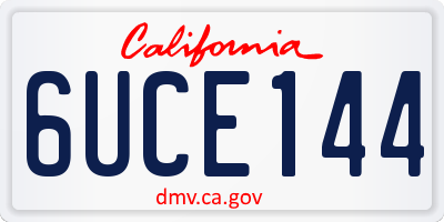 CA license plate 6UCE144