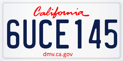 CA license plate 6UCE145