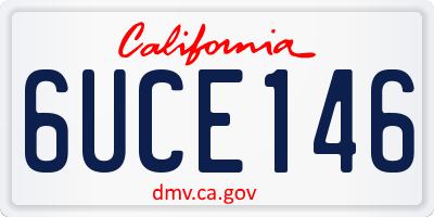 CA license plate 6UCE146