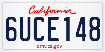 CA license plate 6UCE148