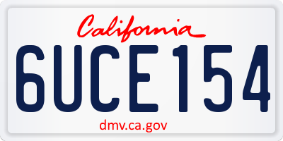 CA license plate 6UCE154